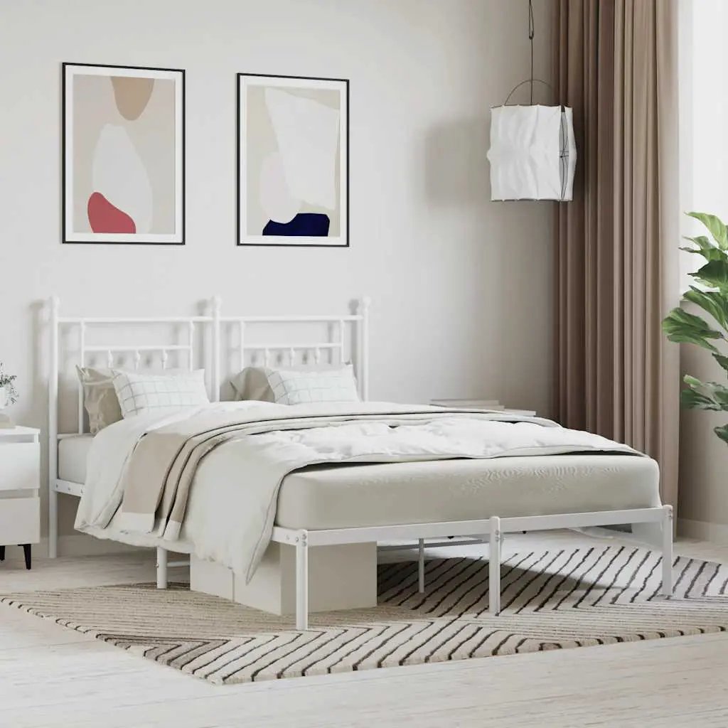 vidaXL Bed Frame | Black | Powder-Coated Steel | Small Single | Bed Frame - from vidaXL