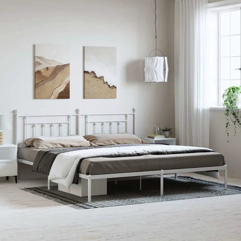 vidaXL Bed Frame | Black | Powder-Coated Steel | Small Single | Bed Frame - from vidaXL