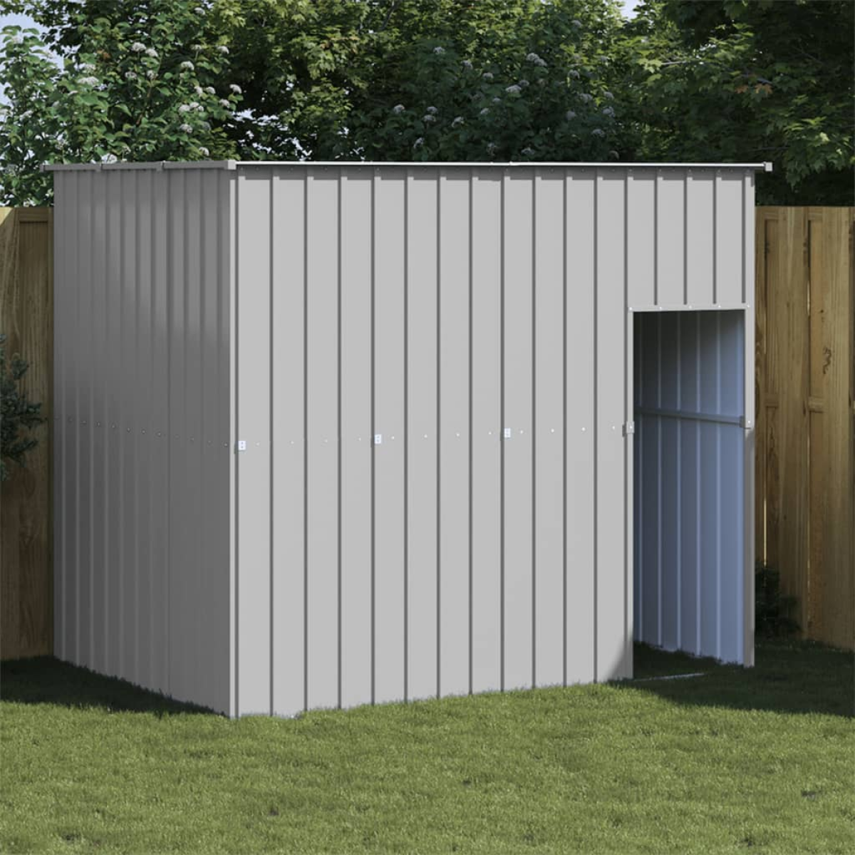 vidaXL Dog House with Run Anthracite 214x253x181 cm Galvanised Steel - from vidaXL