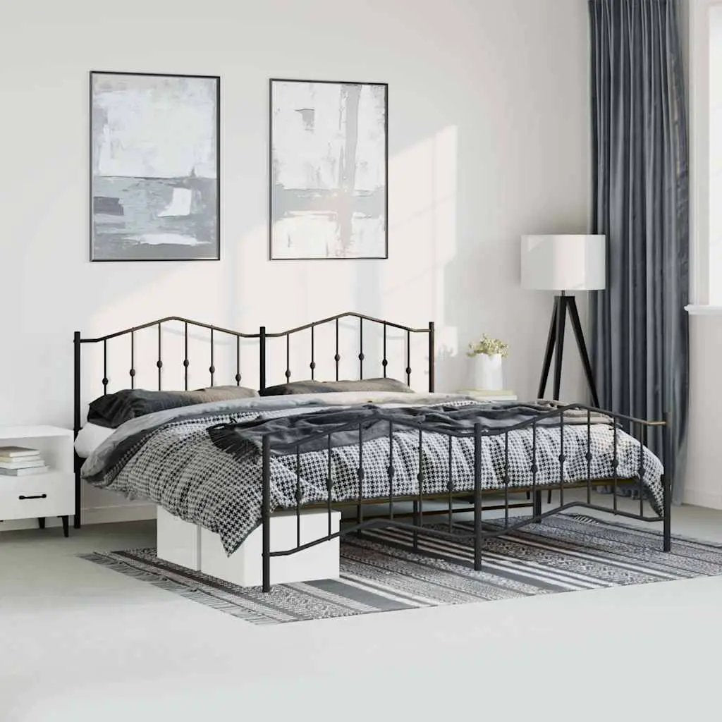 vidaXL Bed Frame | Black | Steel | Single | Bed Frame | Rectangular | Modern - from vidaXL