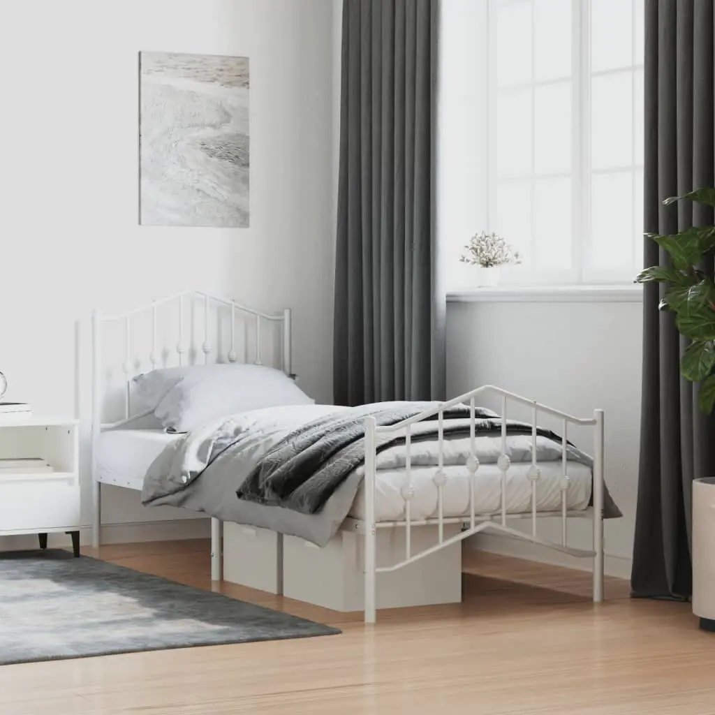 vidaXL Bed Frame | Black | Steel | Single | Bed Frame | Rectangular | Modern - from vidaXL