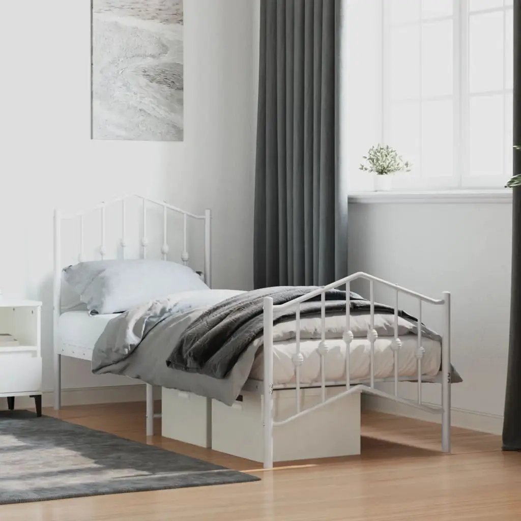 vidaXL Bed Frame | Black | Steel | Single | Bed Frame | Rectangular | Modern - from vidaXL