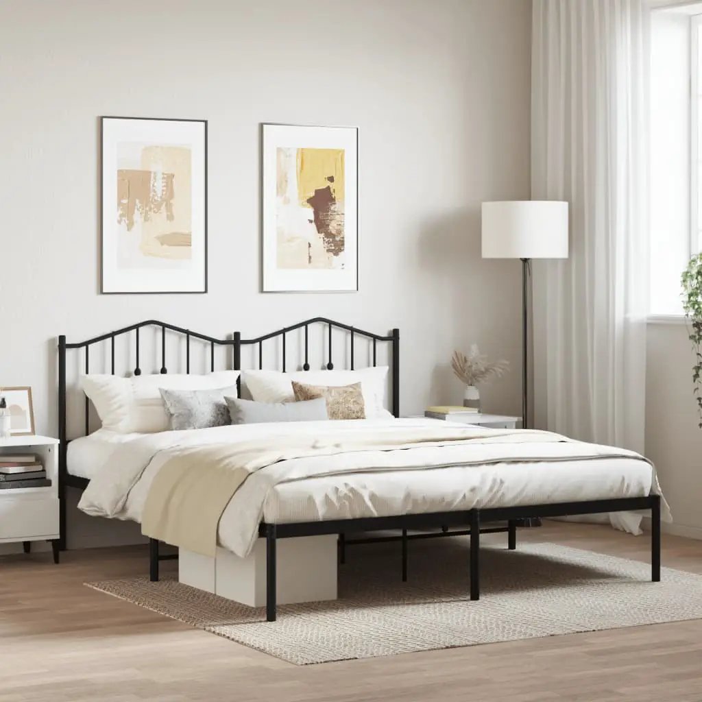 vidaXL Bed Frame | Black | Steel | Single | Bed Frame | Rectangular | Modern - from vidaXL