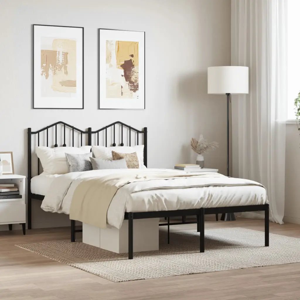 vidaXL Bed Frame | Black | Steel | Single | Bed Frame | Rectangular | Modern - from vidaXL