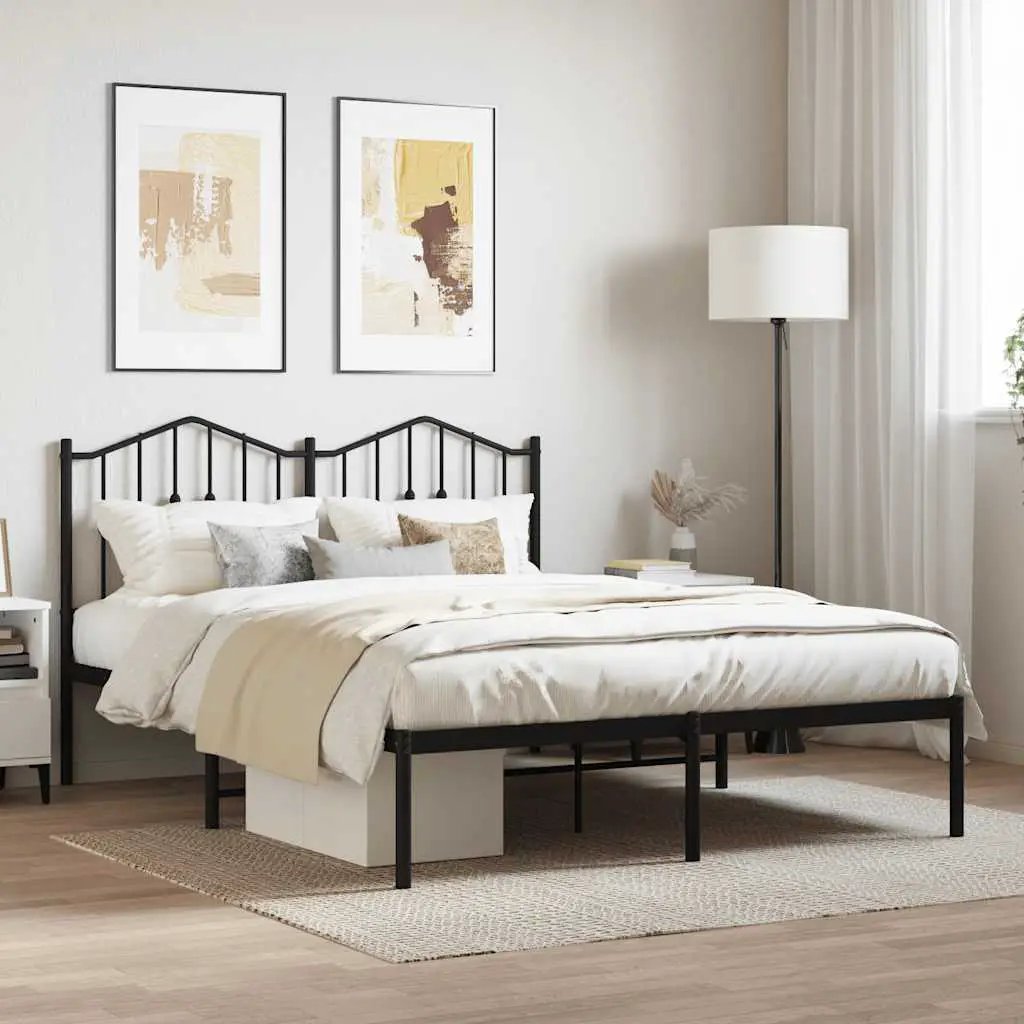 vidaXL Bed Frame | Black | Steel | Single | Bed Frame | Rectangular | Modern - from vidaXL
