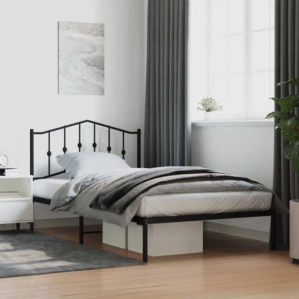 vidaXL Bed Frame | Black | Steel | Single | Bed Frame | Rectangular | Modern - from vidaXL