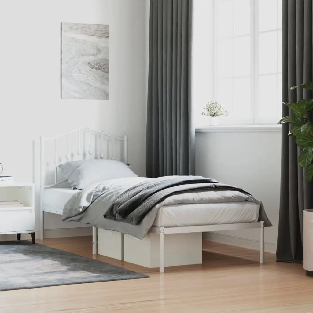 vidaXL Bed Frame | Black | Steel | Single | Bed Frame | Rectangular | Modern - from vidaXL