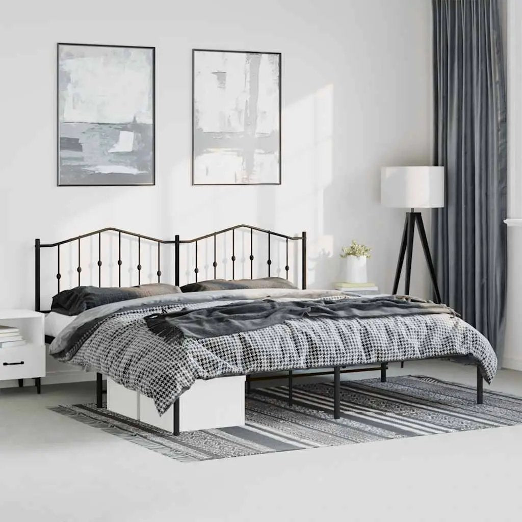 vidaXL Bed Frame | Black | Steel | Single | Bed Frame | Rectangular | Modern - from vidaXL