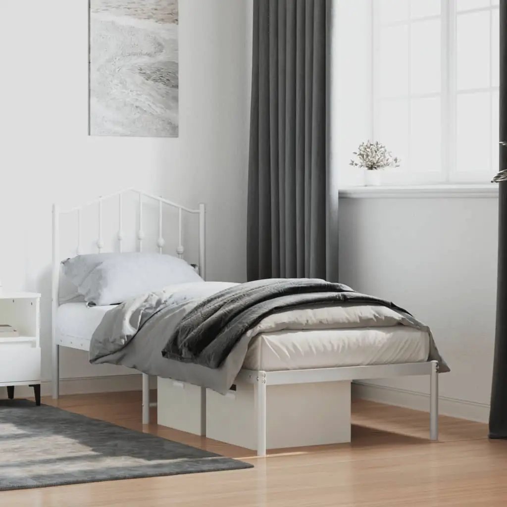 vidaXL Bed Frame | Black | Steel | Single | Bed Frame | Rectangular | Modern - from vidaXL