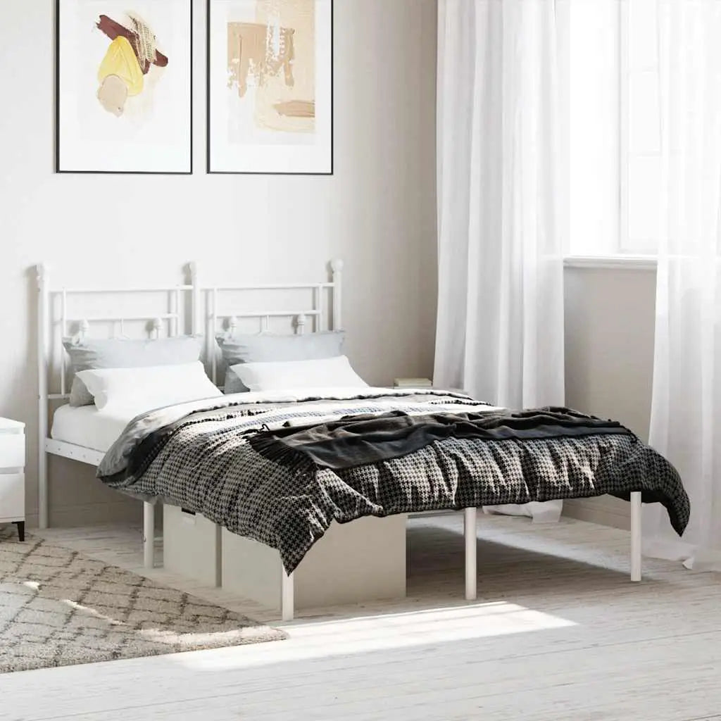 vidaXL Metal Bed Frame without Mattress with Headboard Black 75x190cm - from vidaXL