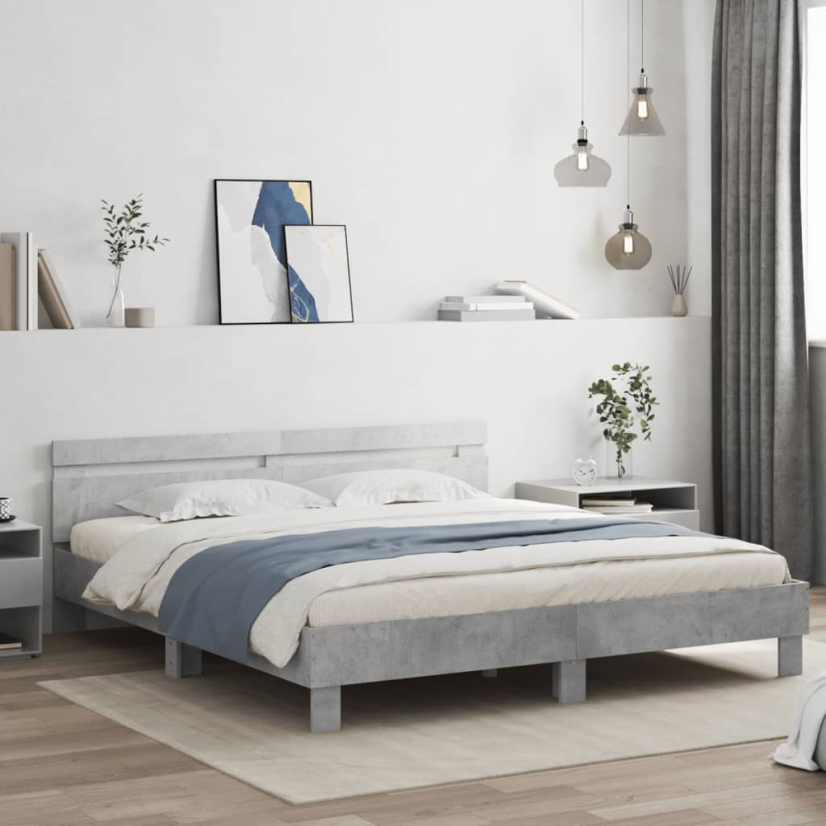 vidaXL Bed Frame Old Wood 203 x 95 x 70 cm Engineered Wood - from vidaXL