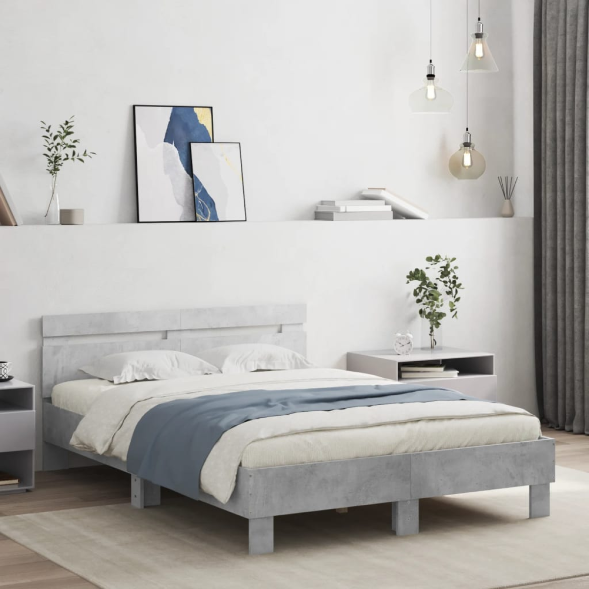 vidaXL Bed Frame Old Wood 203 x 95 x 70 cm Engineered Wood - from vidaXL