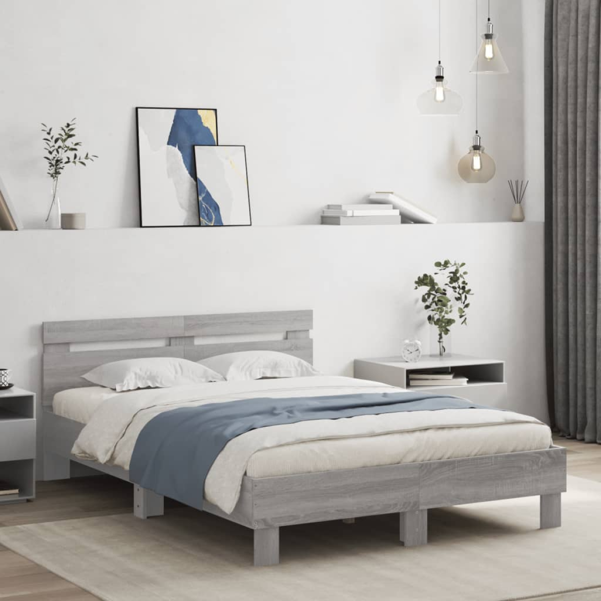 vidaXL Bed Frame Old Wood 203 x 95 x 70 cm Engineered Wood - from vidaXL