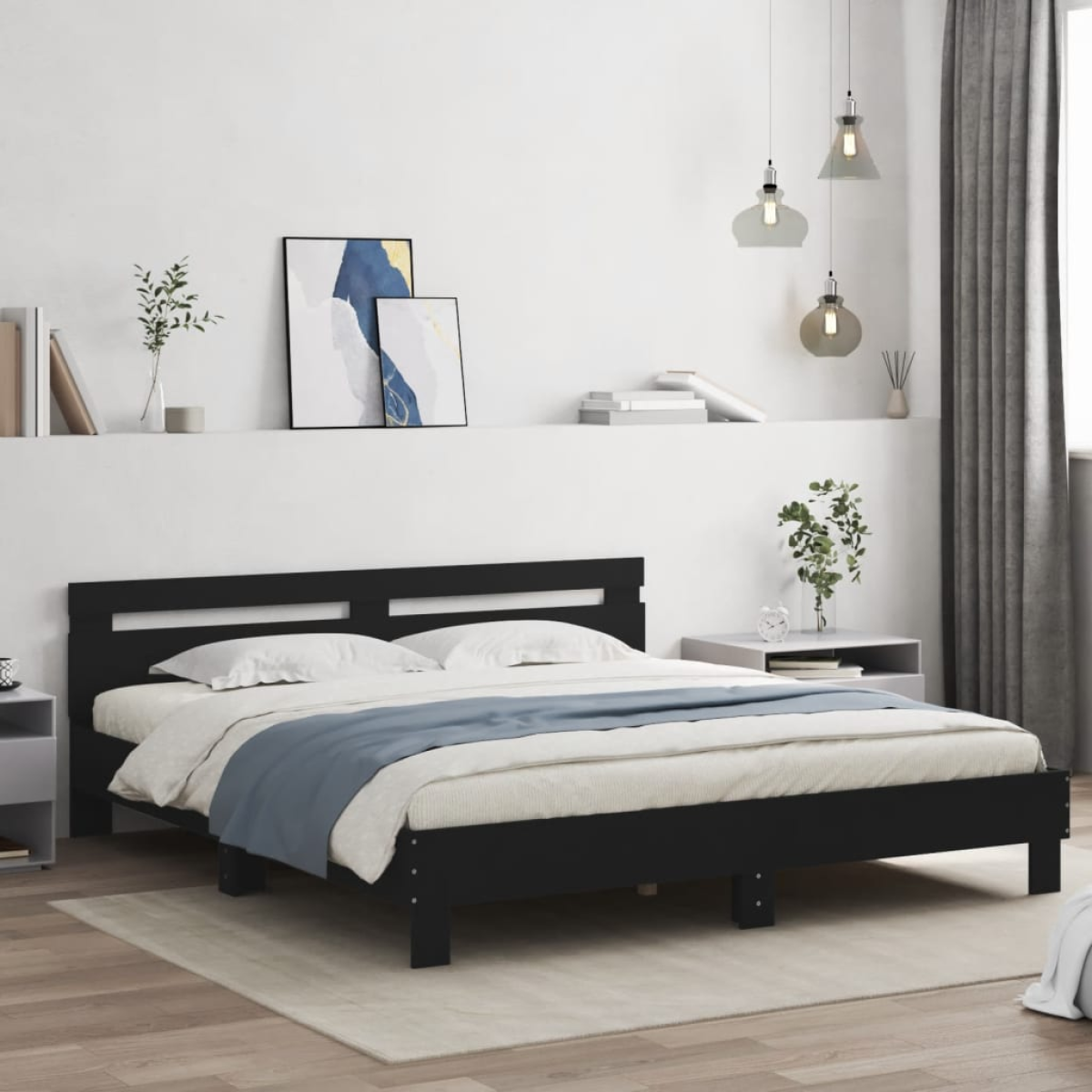 vidaXL Bed Frame Old Wood 203 x 95 x 70 cm Engineered Wood - from vidaXL