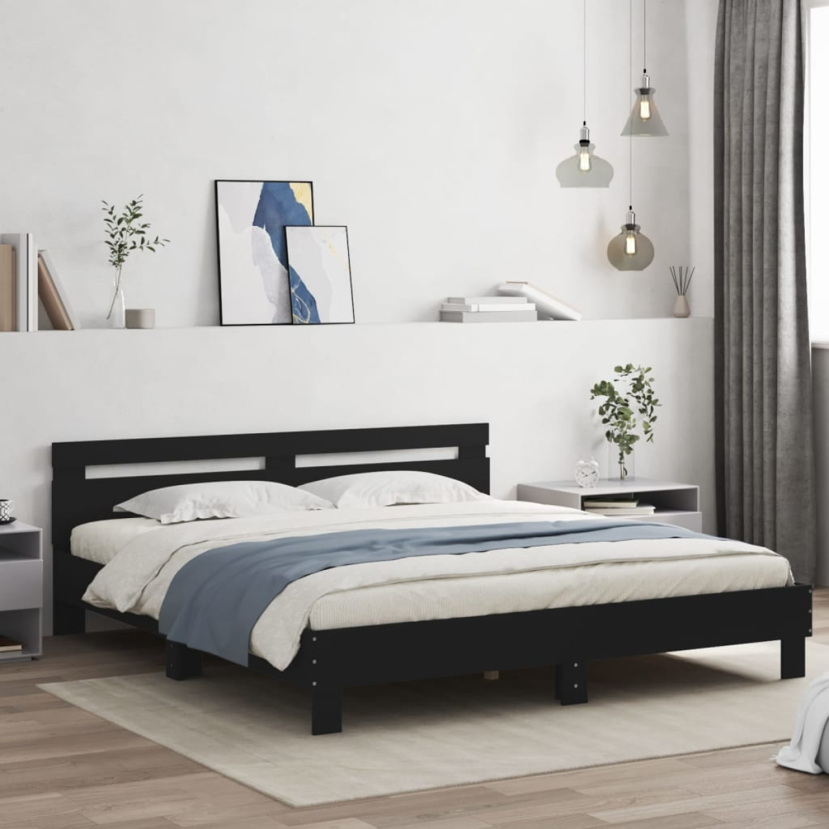 vidaXL Bed Frame Old Wood 203 x 95 x 70 cm Engineered Wood - from vidaXL