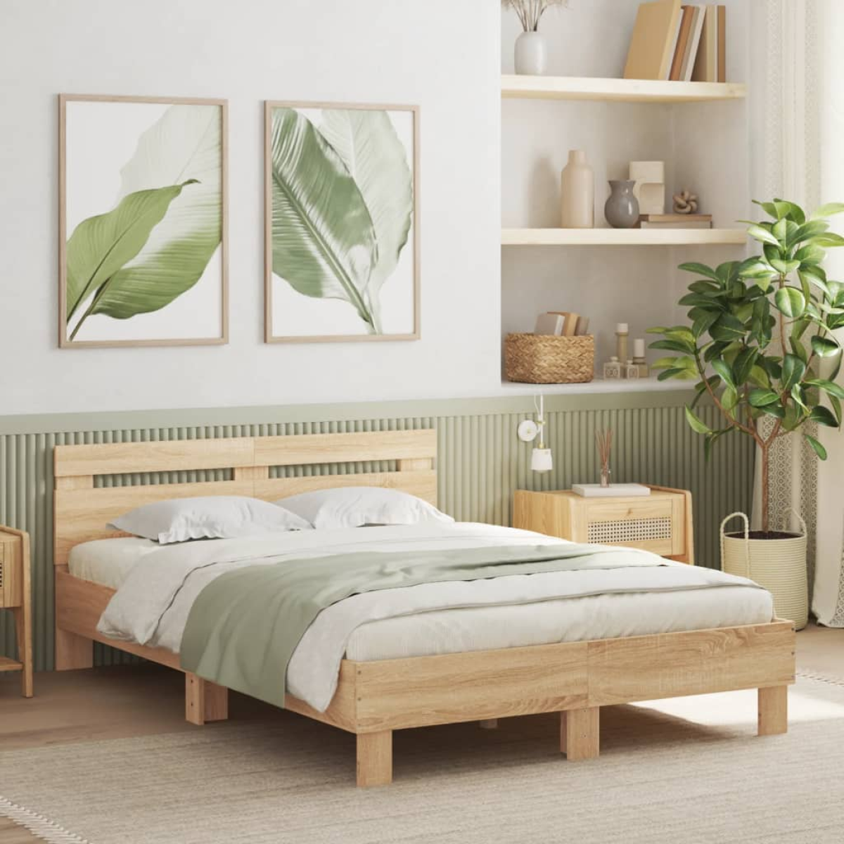 vidaXL Bed Frame Old Wood 203 x 95 x 70 cm Engineered Wood - from vidaXL