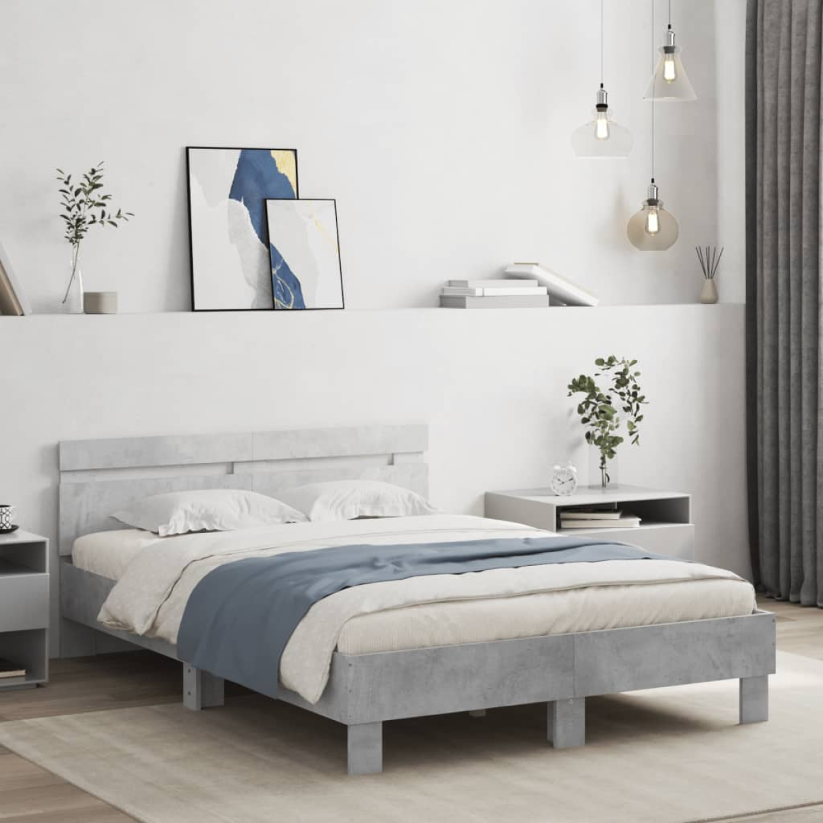 vidaXL Bed Frame Old Wood 203 x 95 x 70 cm Engineered Wood - from vidaXL