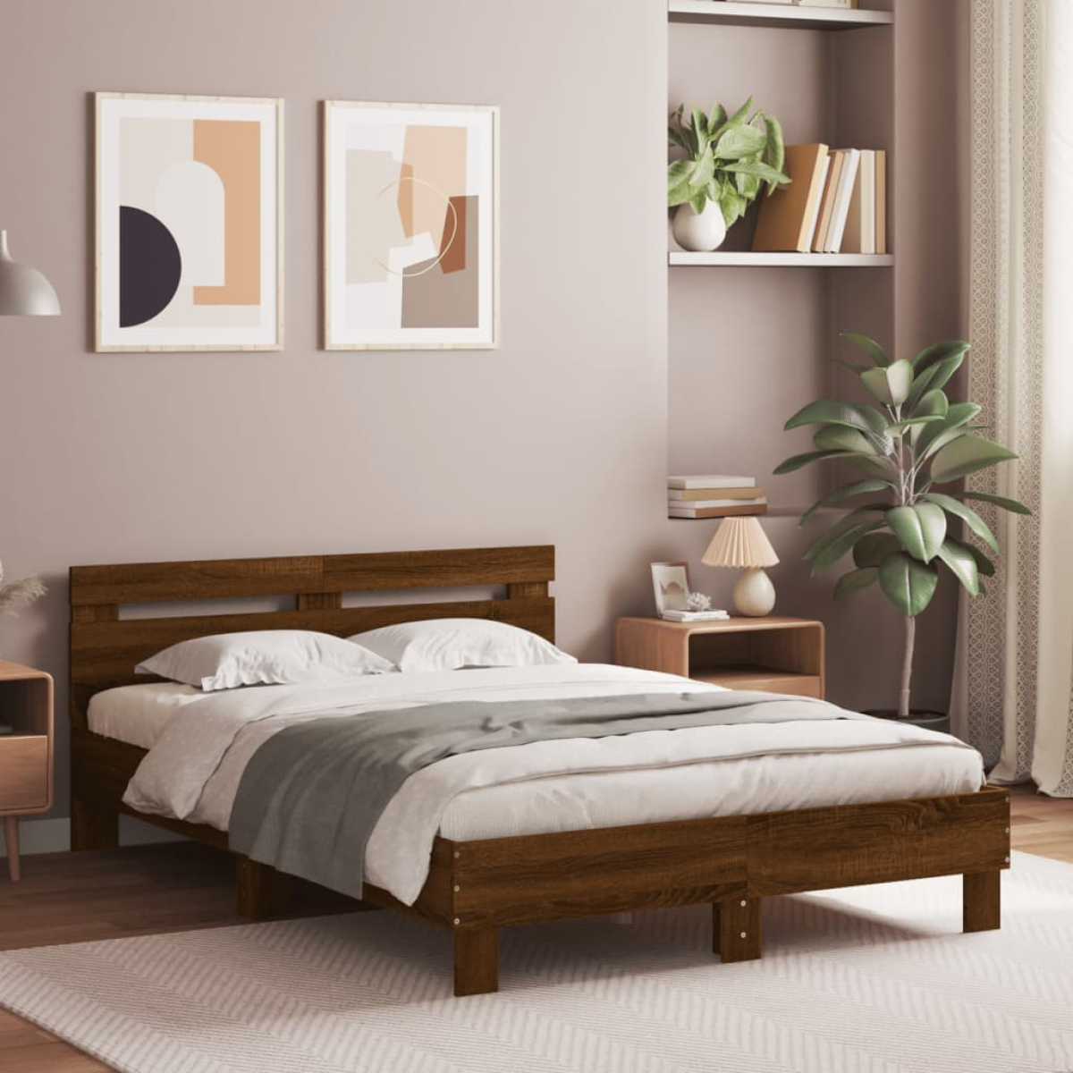 vidaXL Bed Frame Old Wood 203 x 95 x 70 cm Engineered Wood - from vidaXL
