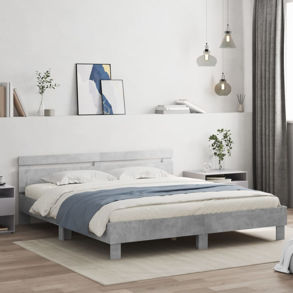 vidaXL Bed Frame Old Wood 203 x 95 x 70 cm Engineered Wood - from vidaXL