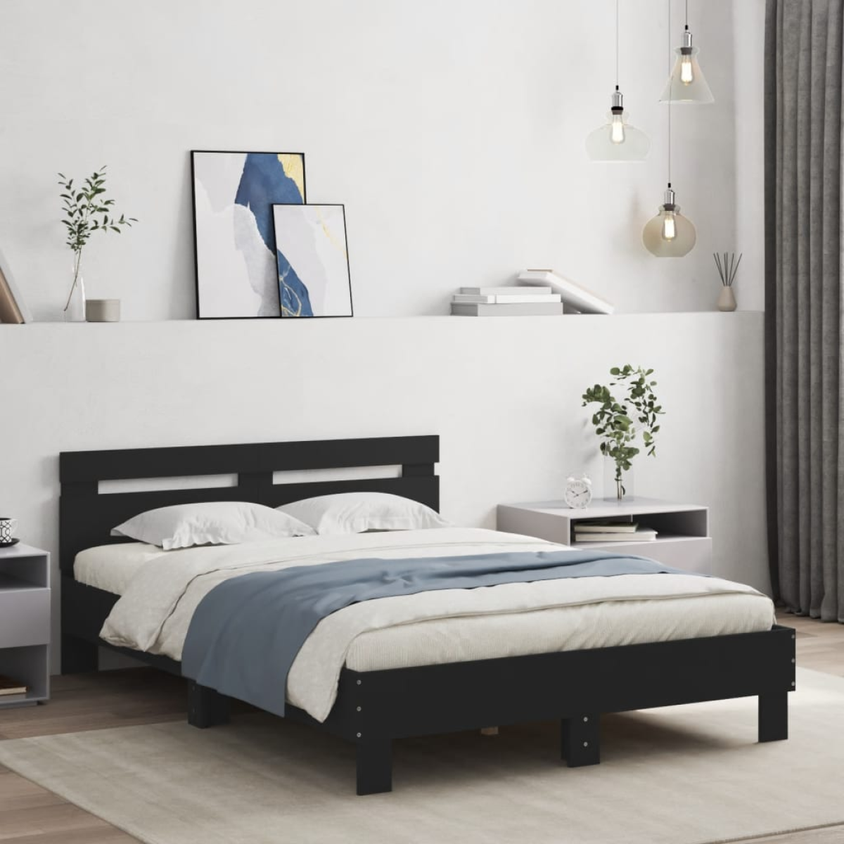 vidaXL Bed Frame Old Wood 203 x 95 x 70 cm Engineered Wood - from vidaXL