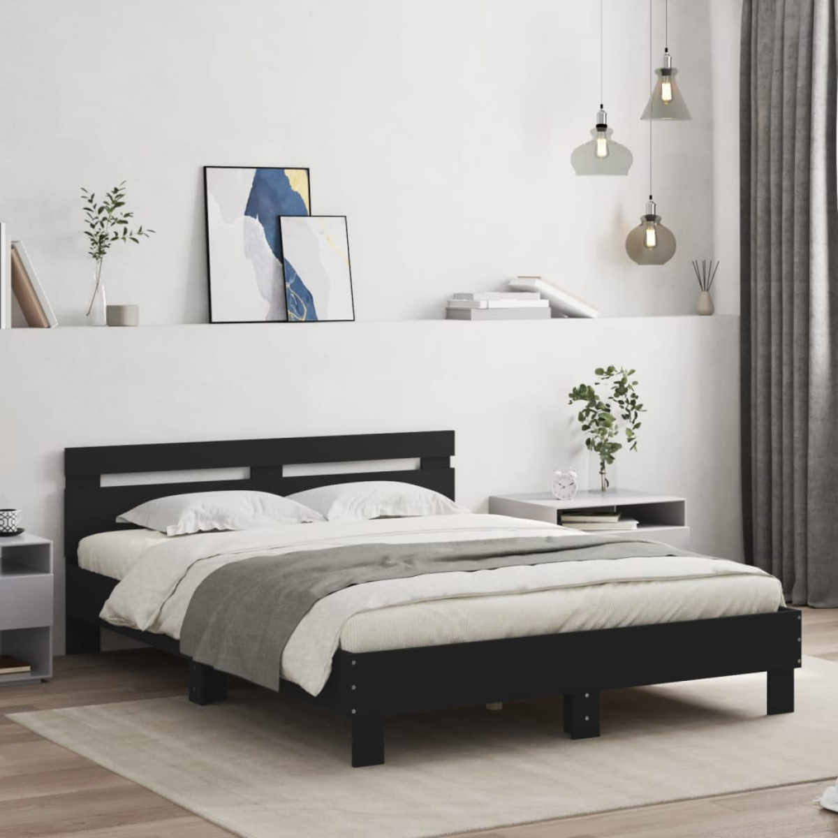 vidaXL Bed Frame Old Wood 203 x 95 x 70 cm Engineered Wood - from vidaXL