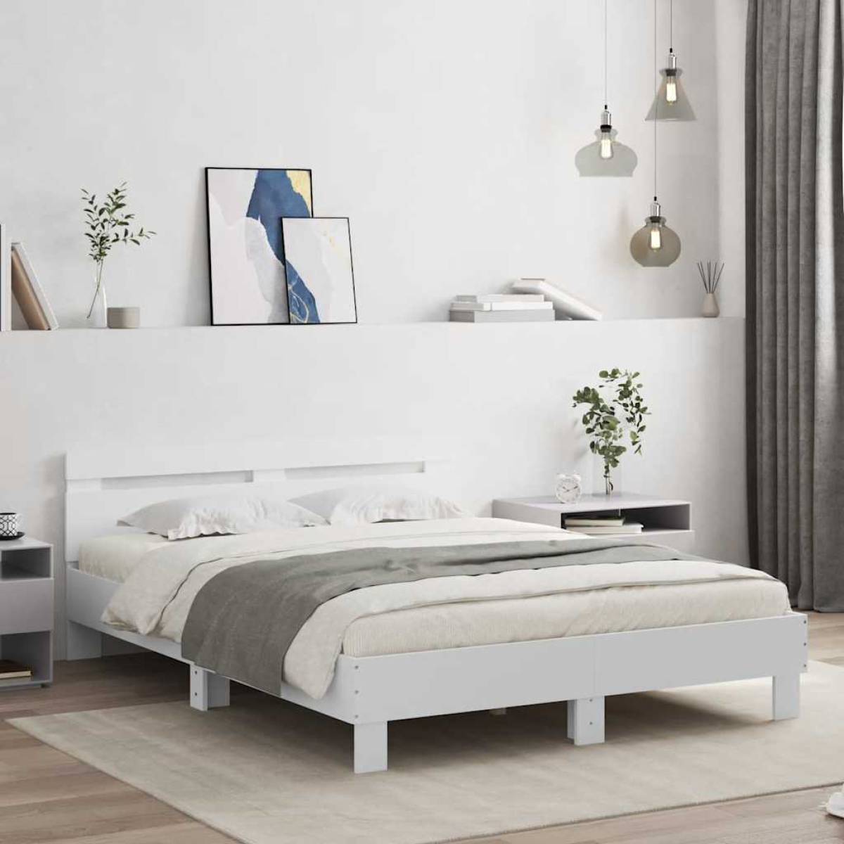 vidaXL Bed Frame Old Wood 203 x 95 x 70 cm Engineered Wood - from vidaXL