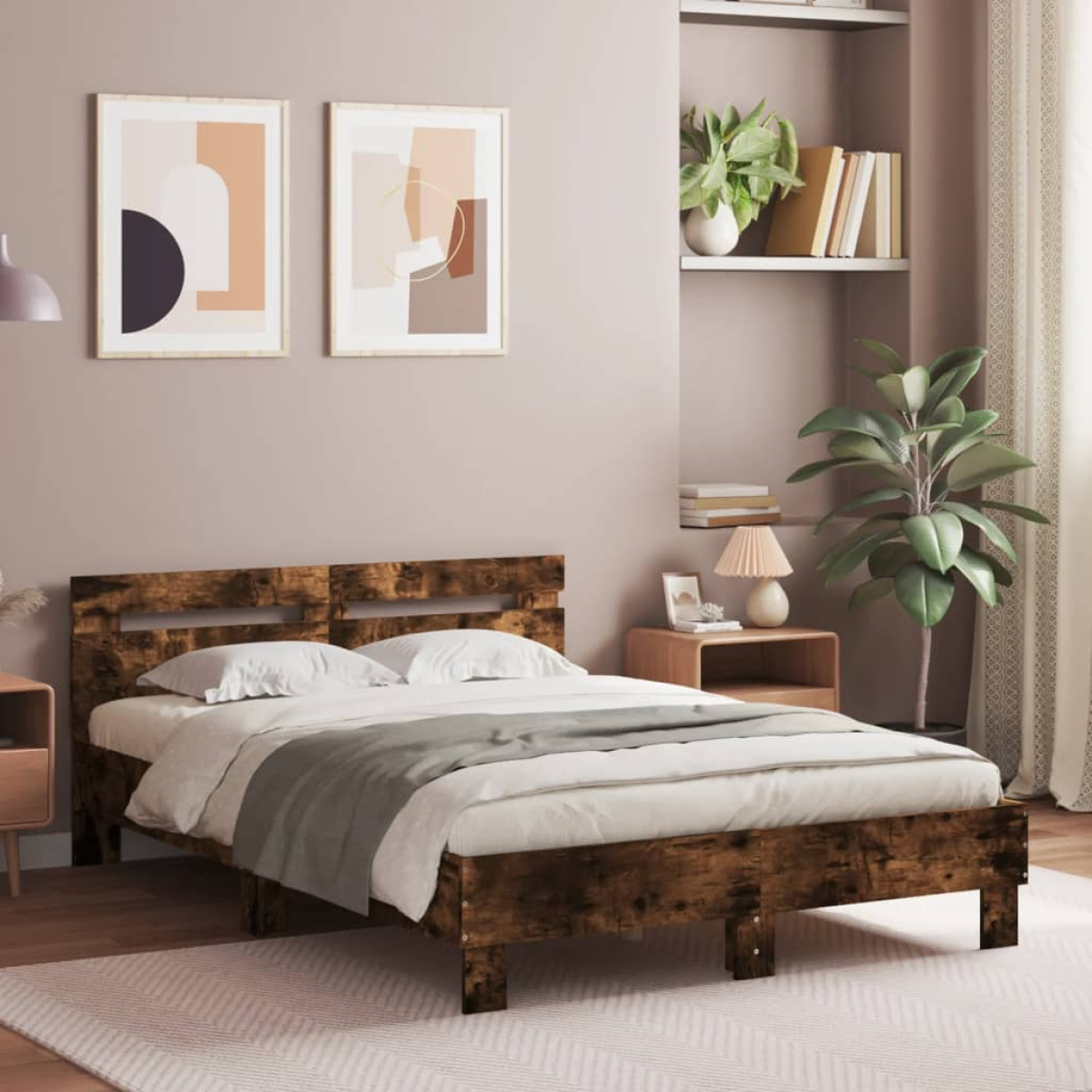vidaXL Bed Frame Old Wood 203 x 95 x 70 cm Engineered Wood - from vidaXL