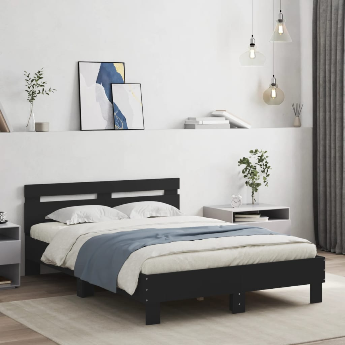 vidaXL Bed Frame Old Wood 203 x 95 x 70 cm Engineered Wood - from vidaXL