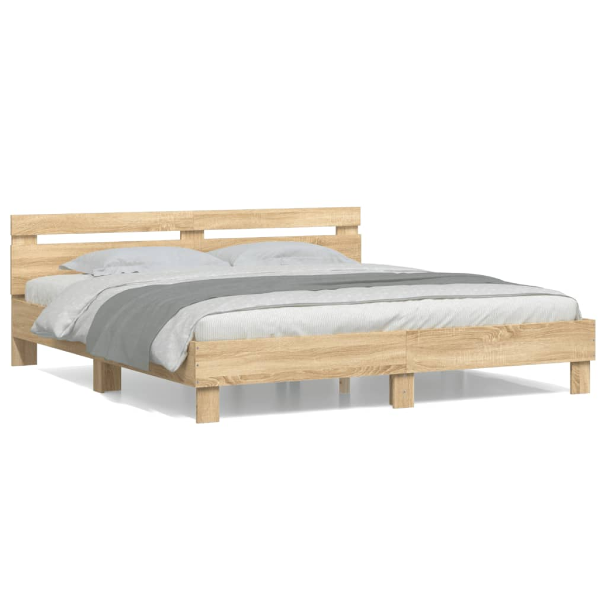vidaXL Bed Frame Old Wood 203 x 95 x 70 cm Engineered Wood - from vidaXL