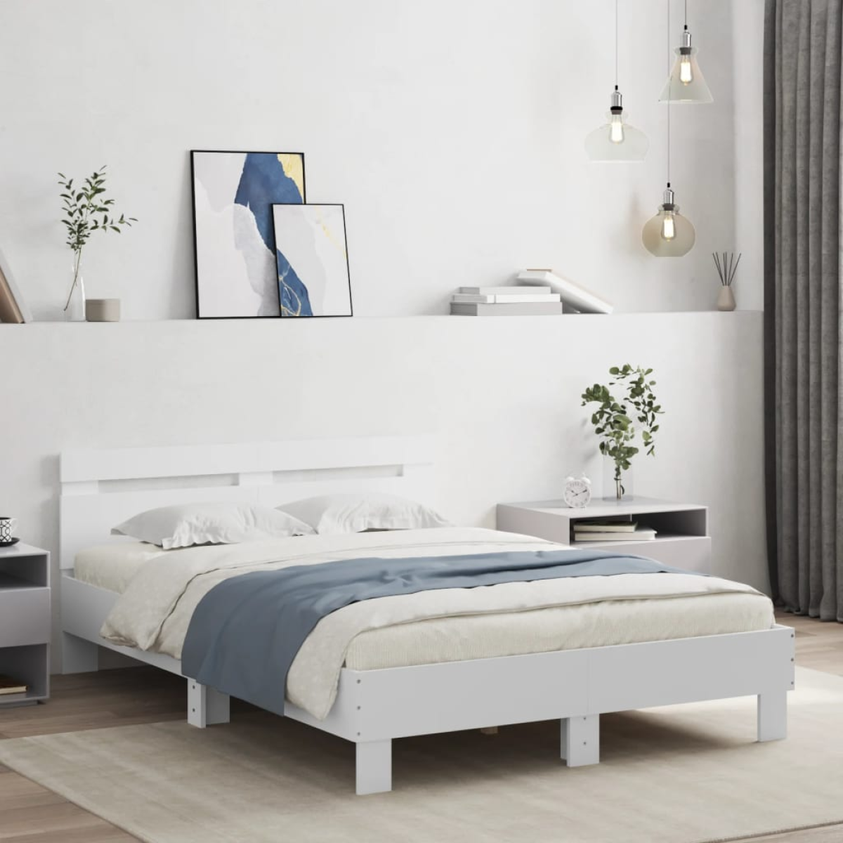 vidaXL Bed Frame Old Wood 203 x 95 x 70 cm Engineered Wood - from vidaXL
