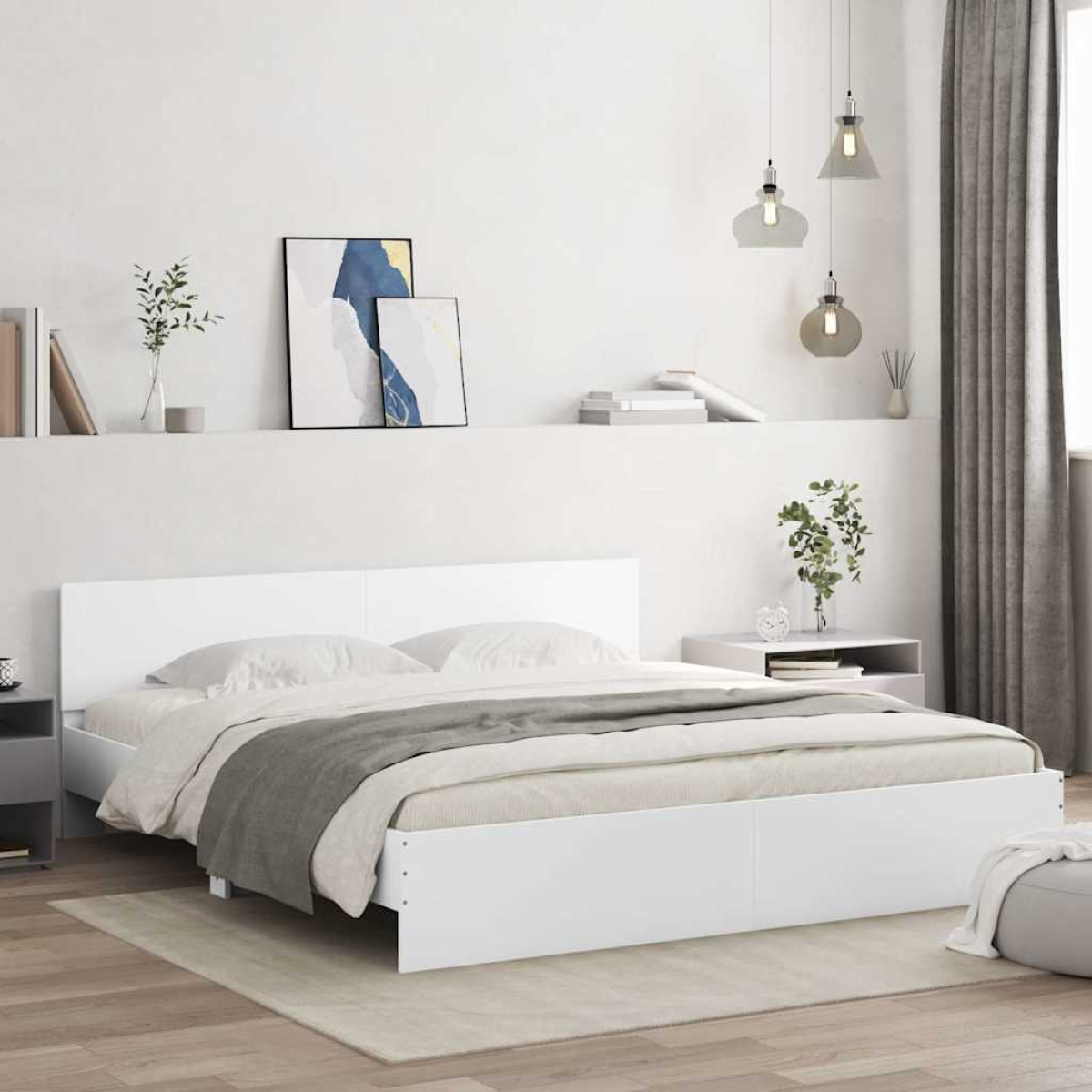 vidaXL Bed Frame with Headboard Old Wood 90 x 200 cm Engineered Wood - from vidaXL