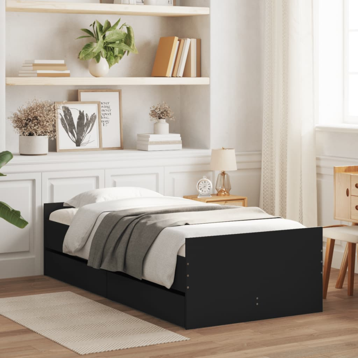 vidaXL Bed Frame | White | Engineered wood | Single | Bed Frame | Rectangular - from vidaXL