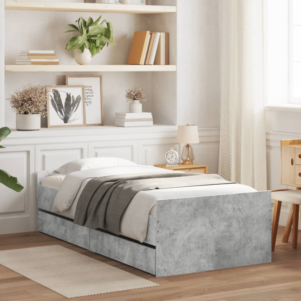vidaXL Bed Frame | White | Engineered wood | Single | Bed Frame | Rectangular - from vidaXL