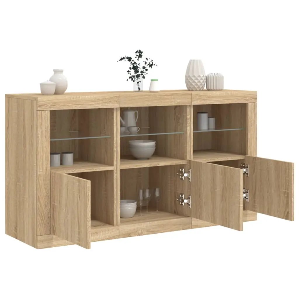 vidaXL vidaXL Sideboard with LED Lights White 123x37x67 cm - Sideboard