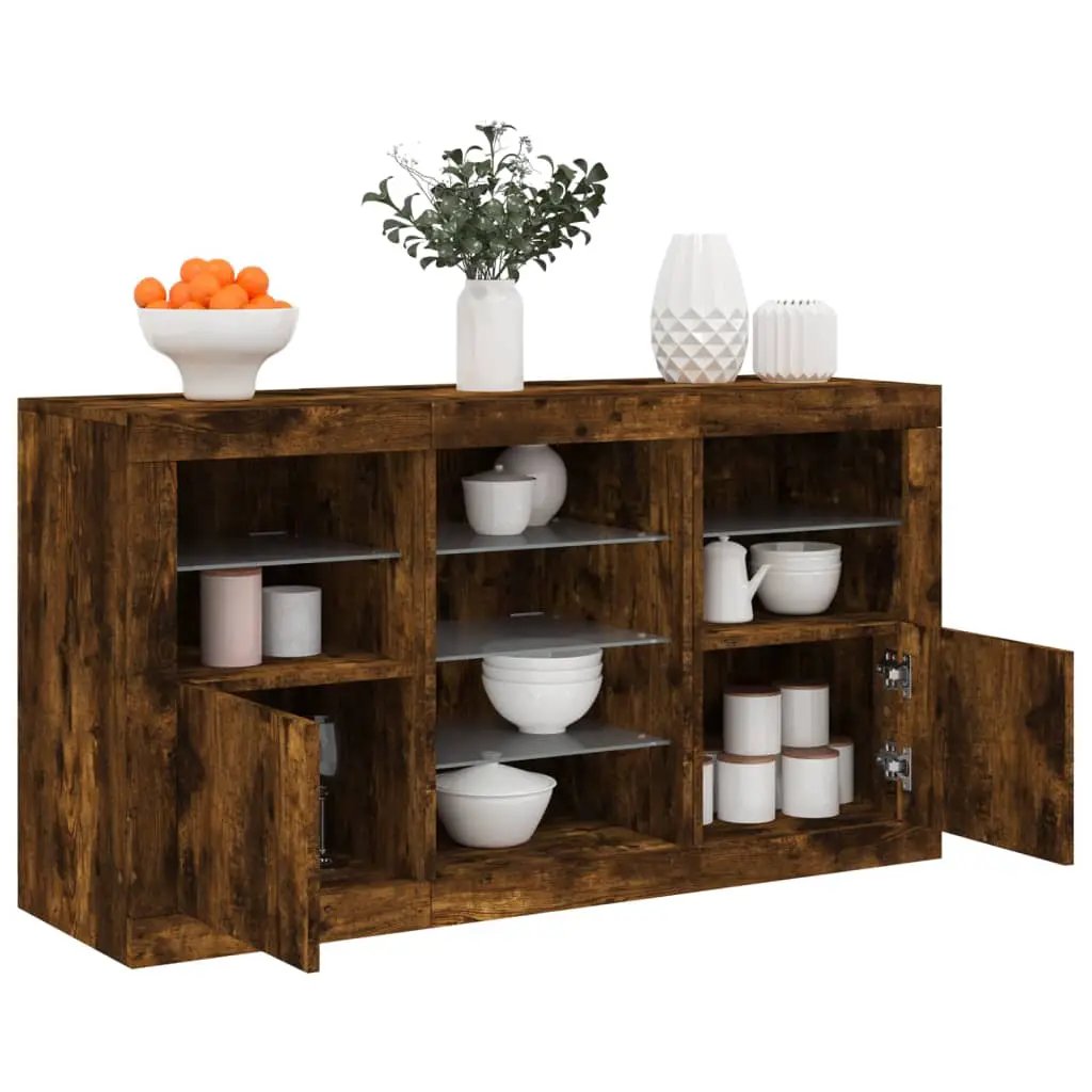 vidaXL vidaXL Sideboard with LED Lights White 123x37x67 cm - Sideboard