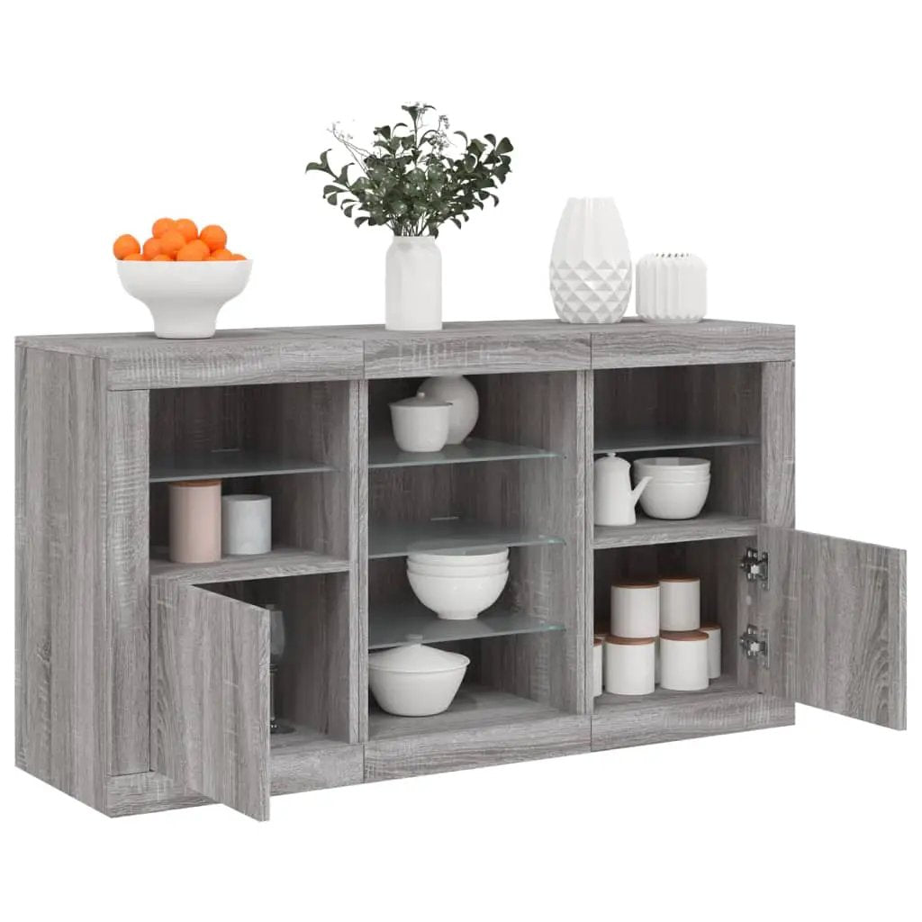vidaXL vidaXL Sideboard with LED Lights White 123x37x67 cm - Sideboard