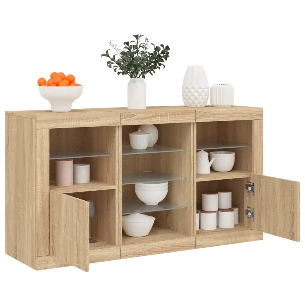 vidaXL vidaXL Sideboard with LED Lights White 123x37x67 cm - Sideboard