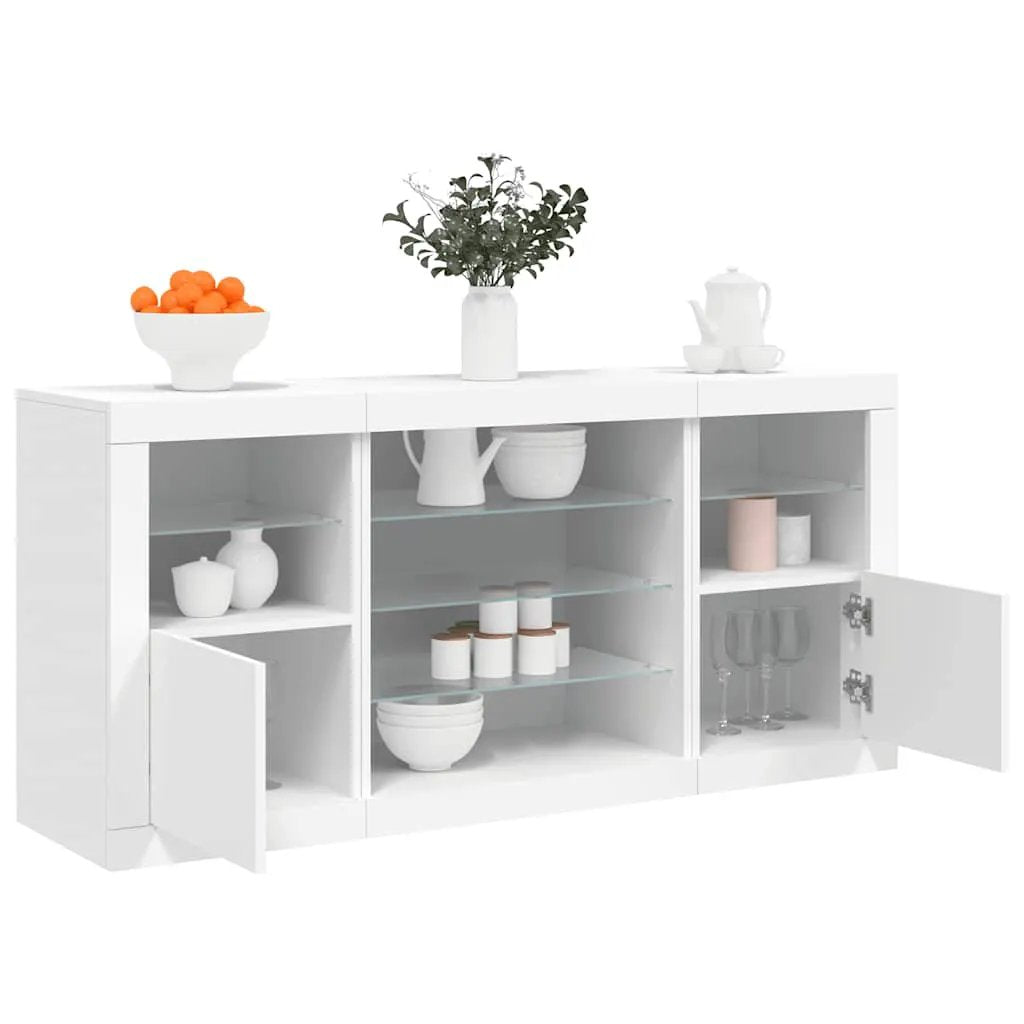vidaXL vidaXL Sideboard with LED Lights White 142.5x37x67 cm - Sideboard