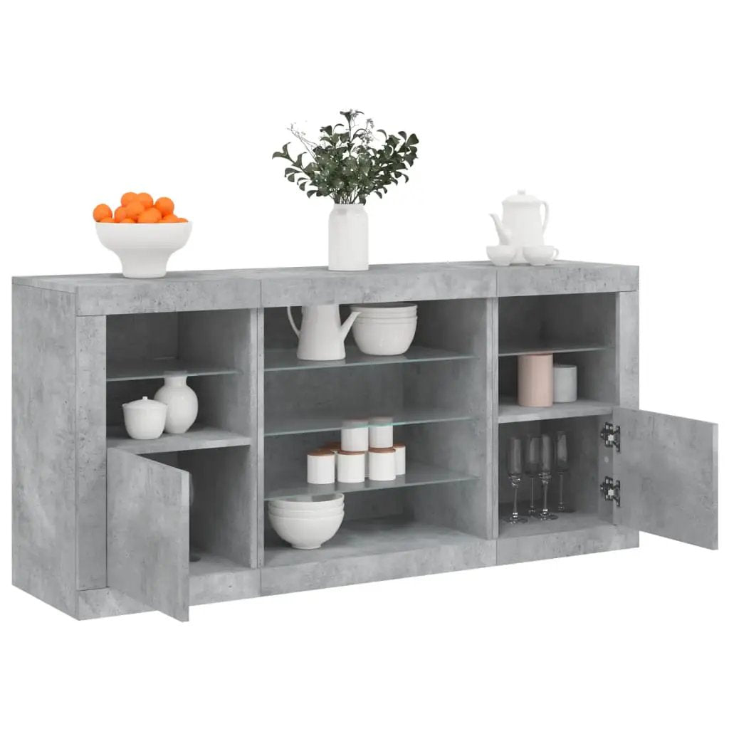 vidaXL vidaXL Sideboard with LED Lights White 142.5x37x67 cm - Sideboard