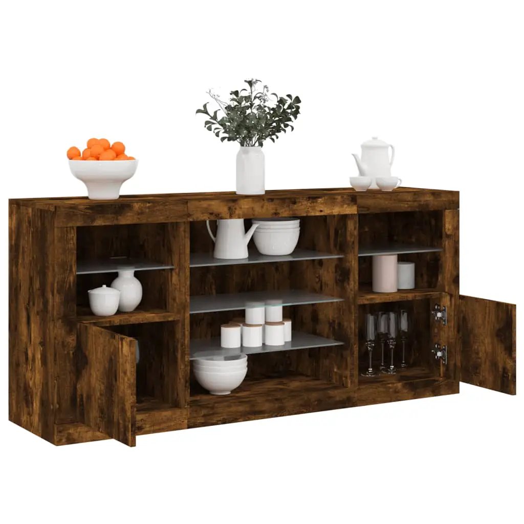 vidaXL vidaXL Sideboard with LED Lights White 142.5x37x67 cm - Sideboard