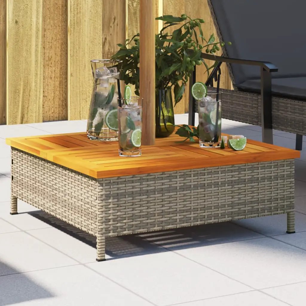 vidaXL vidaXL Parasol Base Cover Black 70x70x25 cm Poly Rattan and Acacia - Parasol