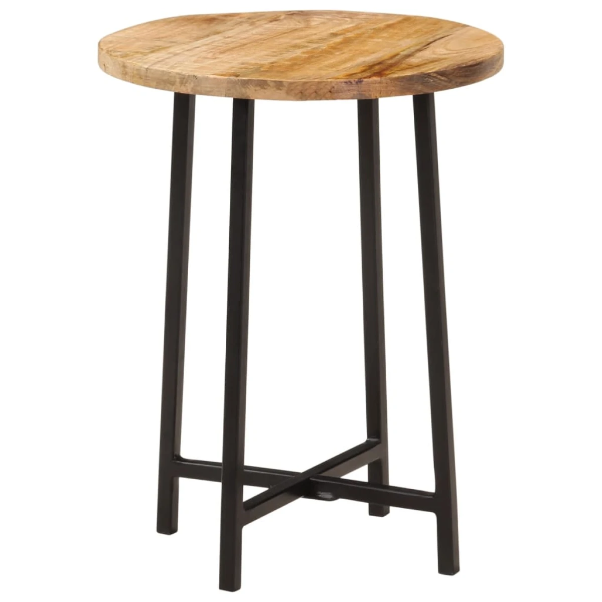 vidaXL VidaXL Round Coffee Table 54x54x35 Cm Solid Mango Wood With Industrial Iron Frame For Living Room - Coffee Table