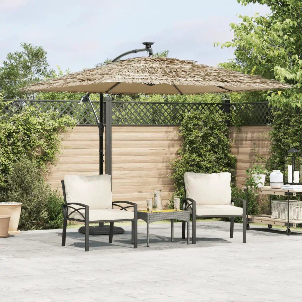 vidaXL vidaXL Garden Parasol with Steel Pole Brown 246x246x230 cm - Parasol