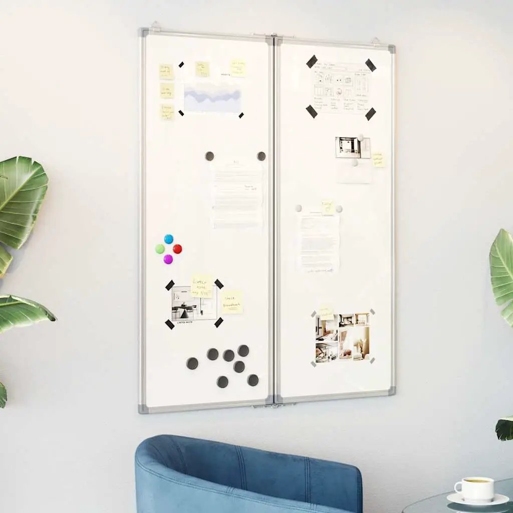 vidaXL vidaXL Magnetic Whiteboard Foldable 80x80x1.7 cm Aluminium - Whiteboard