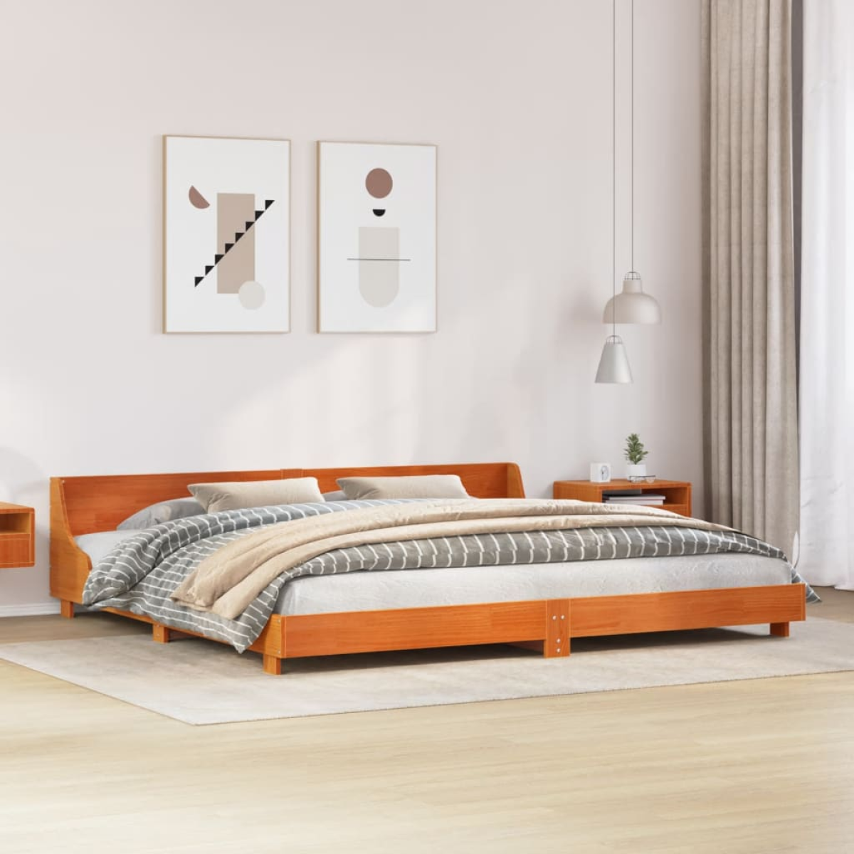 vidaXL Bed Frame without Mattress White 180x200 cm Super King Solid Wood Pine - from vidaXL