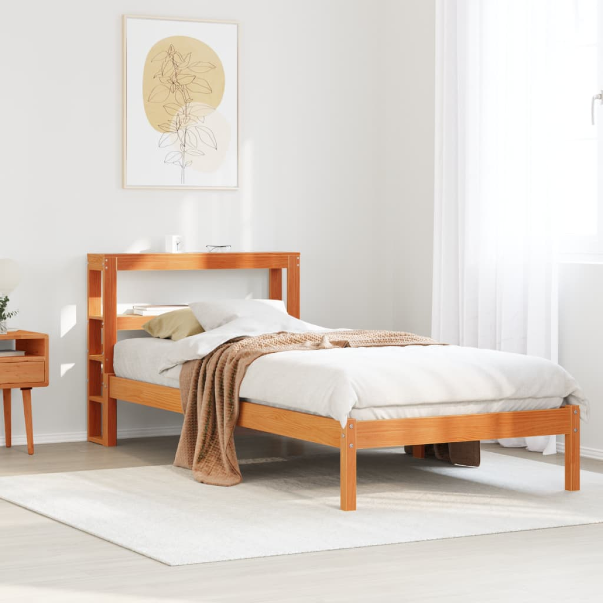vidaXL Bed Frame without Mattress 75x190 cm Small Single Solid Wood Pine - from vidaXL
