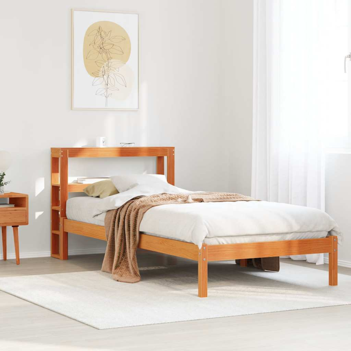 vidaXL Bed Frame without Mattress 75x190 cm Small Single Solid Wood Pine - from vidaXL