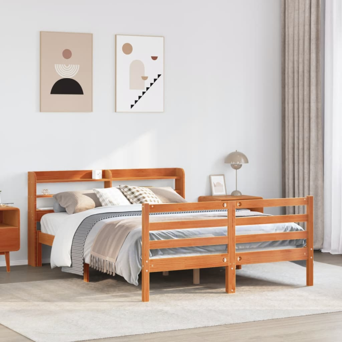 vidaXL Bed Frame with Headboard without Mattress 100x200 cm - from vidaXL