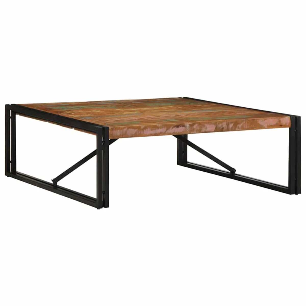 vidaXL Coffee Table 100x100x35 cm Solid Mango Wood With Rustic Farmhouse Finish for Living Room Decor by vidaXL