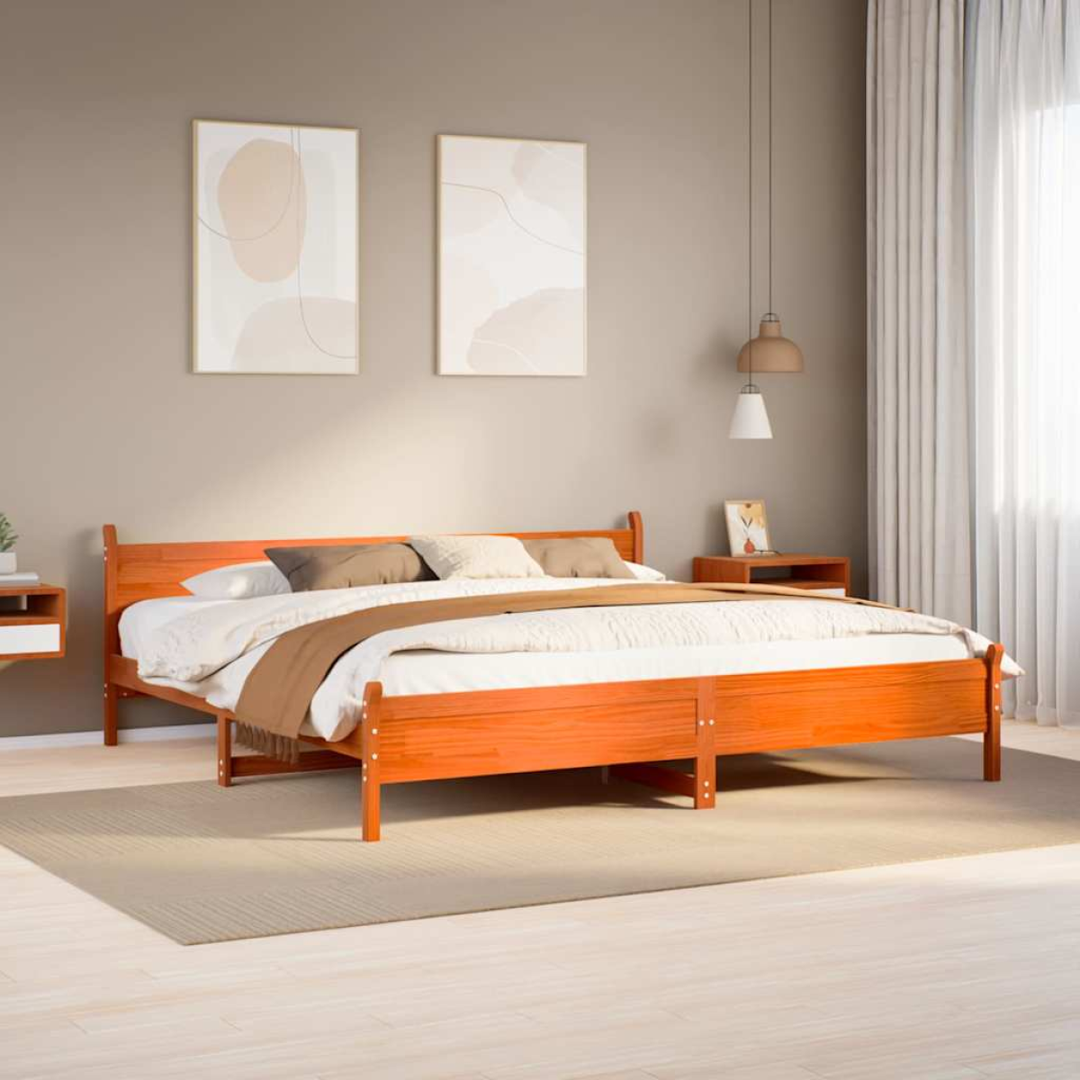 vidaXL Bed Frame without Mattress 180x200 cm Super King Solid Wood Pine - from vidaXL
